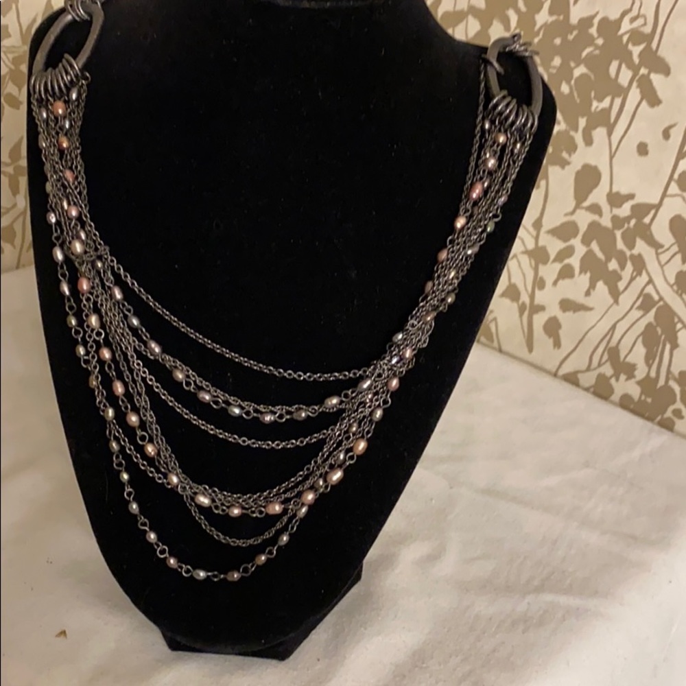 ❤️Hematite with tiny pearls,Lia Sophia necklace - Picture 9 of 9